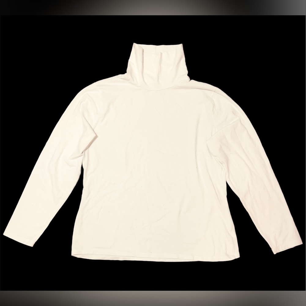 Time and True 2X turtle neck long sleeve shirt white